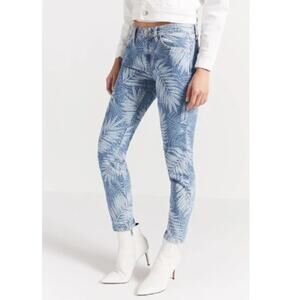 Current/Elliot The Stiletto Wily Palm Leaf Skinny Jeans 25 Everyday Casual